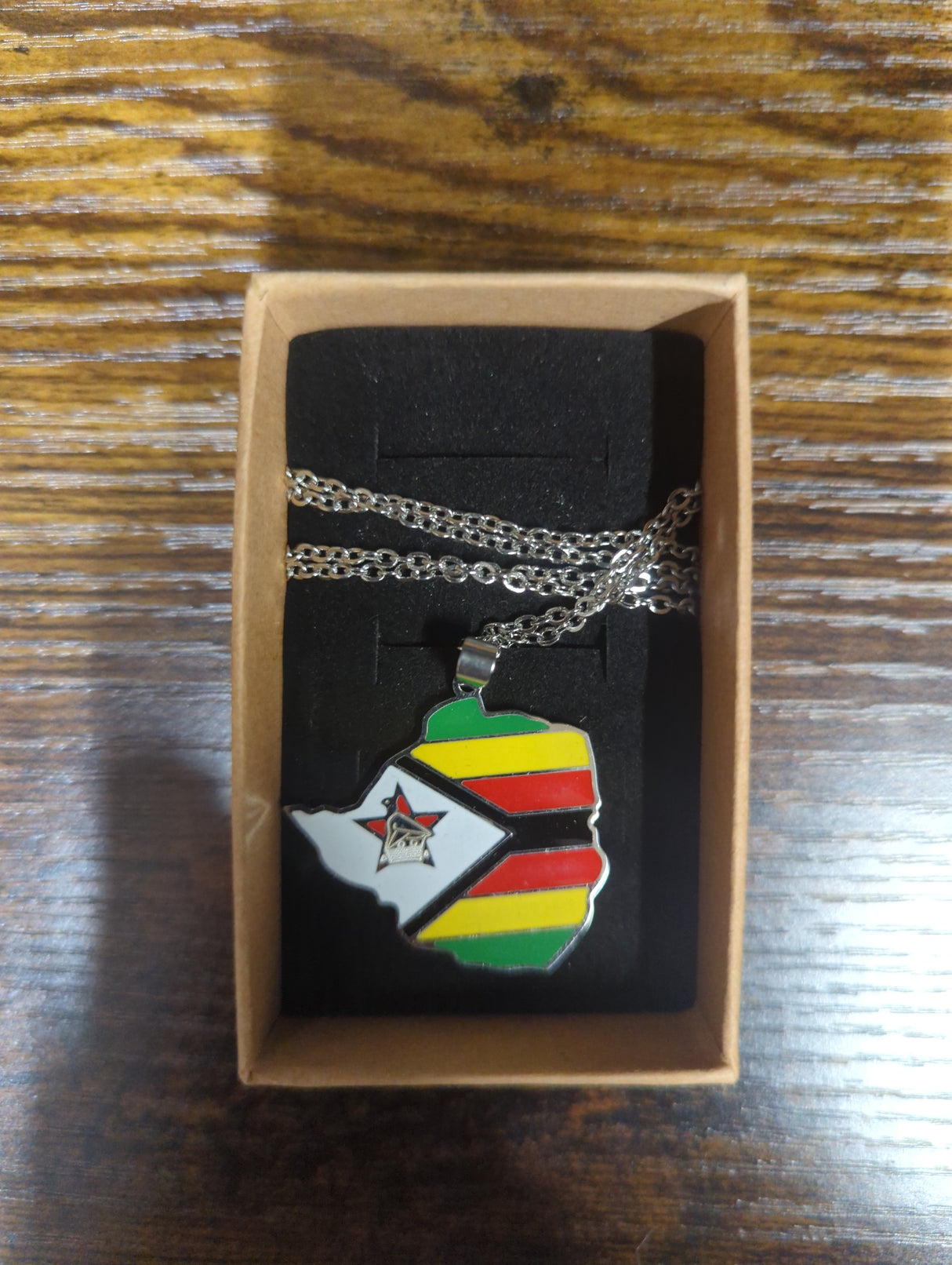 National Flag Country Shape Silver Necklace 60cm Chain