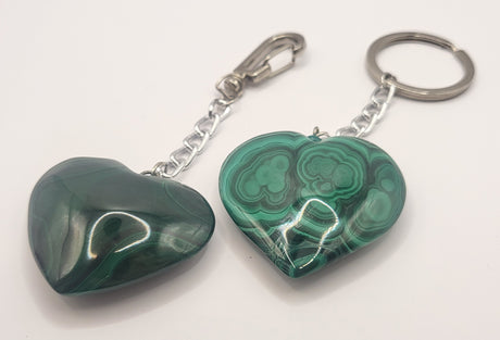 Malachite Heart Keychain