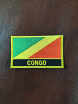 National Flag With Country Name Yellow Embroidery Patch 8cm x 5cm