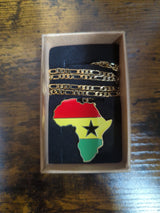 National Flag Africa Shape Gold Necklace 60cm Thick Chain