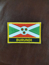 National Flag With Country Name Yellow Embroidery Patch 8cm x 5cm