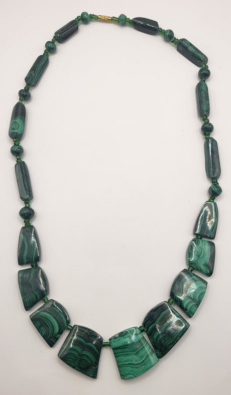 Malachite Diamond Beaded Necklace