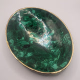 Malachite Brass Lined Fruit Bowl