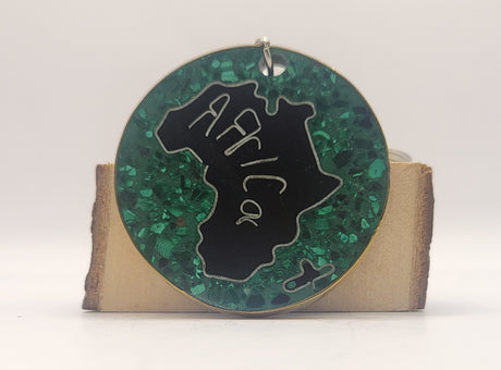 Malachite Africa Country Outline Keychain