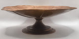 Large Handmade Copper Pedestal Bowl Scalloped Edge