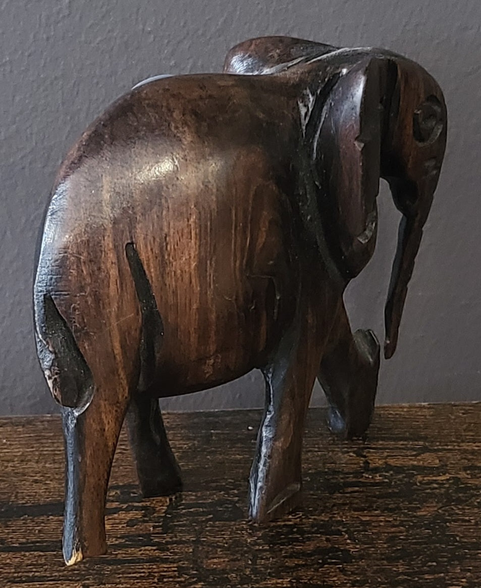 Small Mahogany Standing Elephant