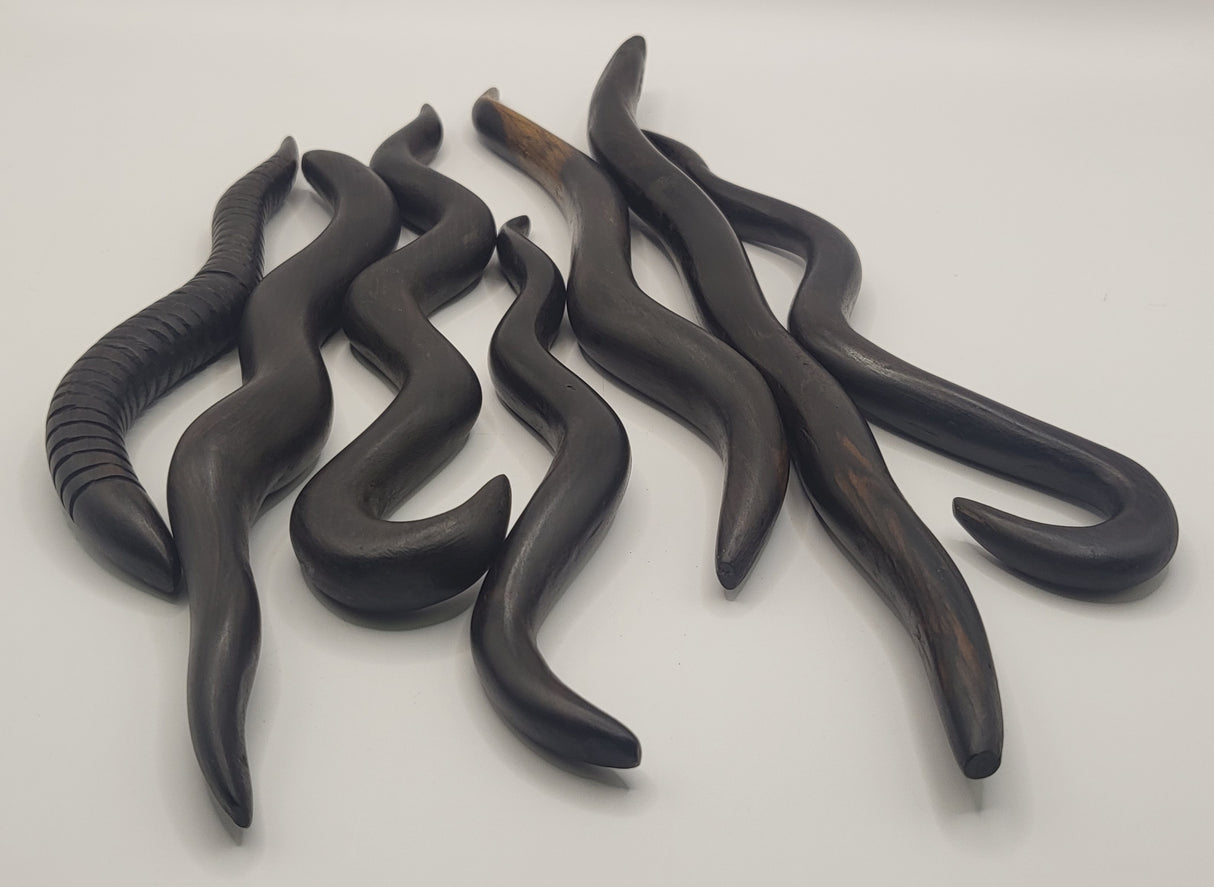 Ebony Hand Carved Worms