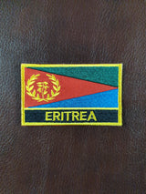 National Flag With Country Name Yellow Embroidery Patch 8cm x 5cm