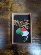 National Flag Africa Shape Gold Necklace 60cm Thick Chain