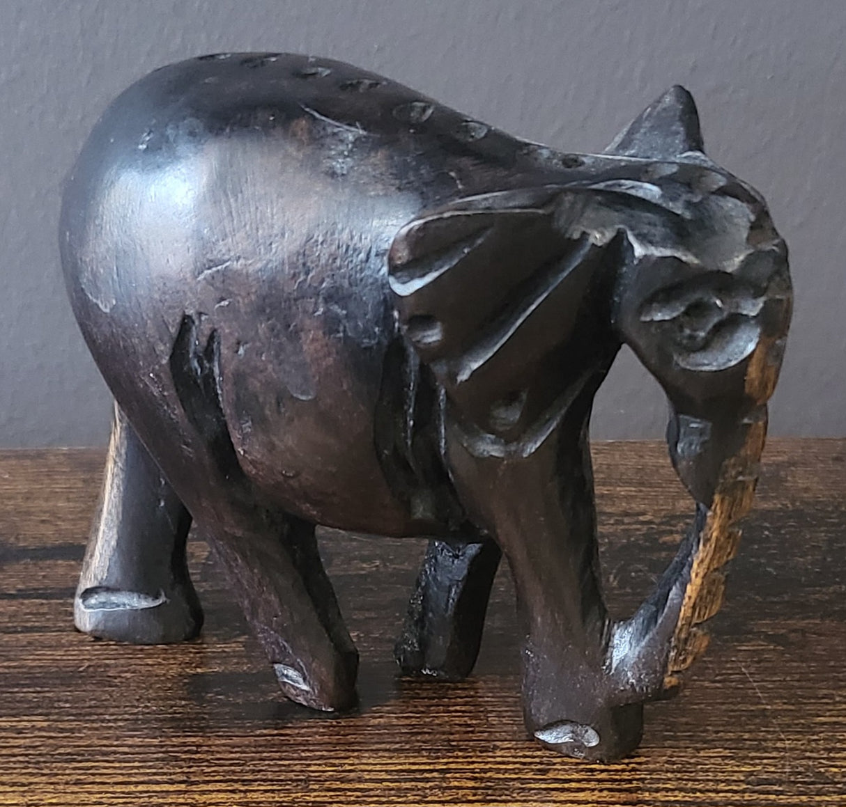 Small Ebony Standing Elephant